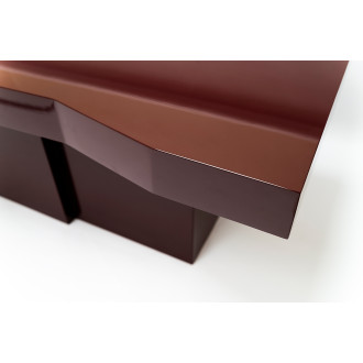 Stół designerski o nieregularnym kształcie blatu Object109 180x110cm bordowy NG Design