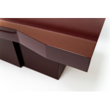 Stół designerski o nieregularnym kształcie blatu Object109 180x110cm bordowy NG Design
