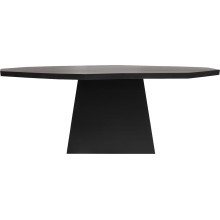 Stół dębowy nieregularny na jednej nodze Object110 160x90cm czarny NG Design