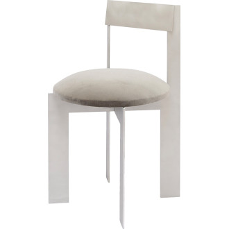 Krzesło metalowe z welurowym siedziskiem Object113 aluminium / szary NG Design