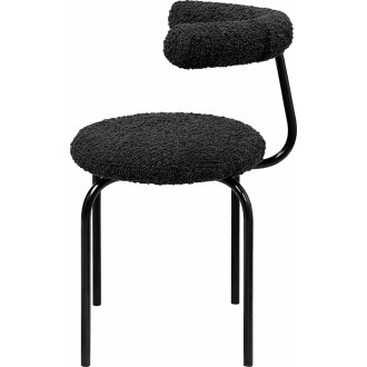 Krzesło tapicerowane designerskie Object114 czarna boucle NG Design