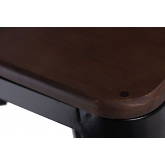Hoker metalowy Paris Wood 65 sosna orzech/czarny D2.Design do kuchni, restauracji i baru.