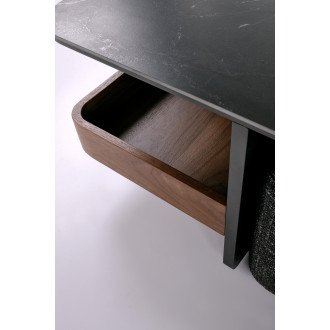 Stolik Kawowy Vicker z 4 Pufami 70x70 - Czarny Marmur | Halmar