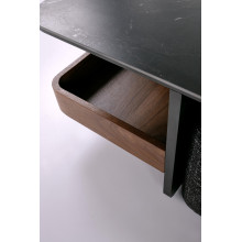 Stolik Kawowy Vicker z 4 Pufami 70x70 - Czarny Marmur | Halmar