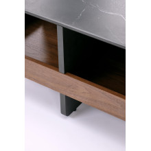 Stolik Kawowy Vicker z 4 Pufami 70x70 - Czarny Marmur | Halmar