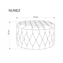 Pufa Nunez Halmar: Pikowana, z Schowkiem, 70cm, Szara