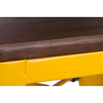 Hoker metalowy Paris Wood 65 sosna orzech/żółty D2.Design do kuchni, restauracji i baru.