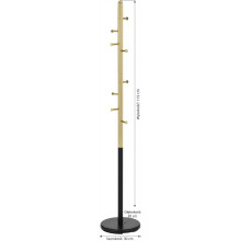 Wieszak stojący glamour Halmar W68 | Czarny/Złoty | 172cm