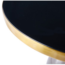 Stolik boczny szklany - designerski Dolce Flat 50cm czarny / mosiądz / szary Moos Home