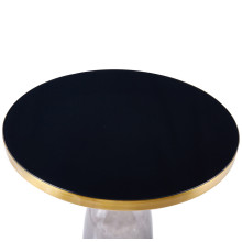 Stolik boczny szklany - designerski Dolce Flat 50cm czarny / mosiądz / szary Moos Home