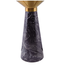 Stolik boczny w kształcie klepsydry Vero 45cm mosiądz / czarny marmur Moos Home