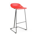 Stołek barowy designerski Caro 75cm czarne nogi i czerwone siedzisko Moos Home