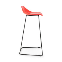 Stołek barowy designerski Caro 75cm czarne nogi i czerwone siedzisko Moos Home
