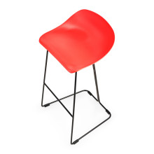 Stołek barowy designerski Caro 75cm czarne nogi i czerwone siedzisko Moos Home
