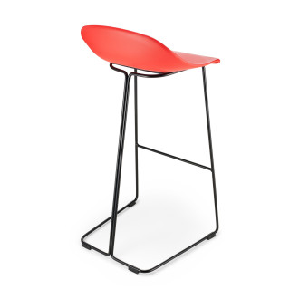 Stołek barowy designerski Caro 75cm czarne nogi i czerwone siedzisko Moos Home