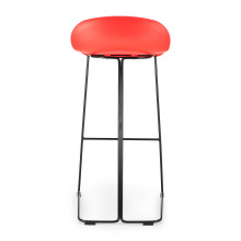 Stołek barowy designerski Caro 75cm czarne nogi i czerwone siedzisko Moos Home