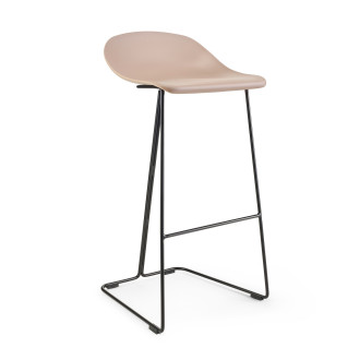 Stołek barowy designerski Caro 75cm czarne nogi i beżowe siedzisko Moos Home