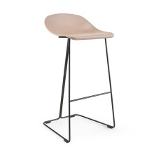 Stołek barowy designerski Caro 75cm czarne nogi i beżowe siedzisko Moos Home