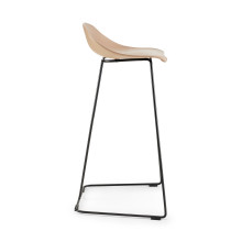 Stołek barowy designerski Caro 75cm czarne nogi i beżowe siedzisko Moos Home