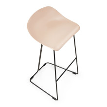Stołek barowy designerski Caro 75cm czarne nogi i beżowe siedzisko Moos Home