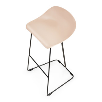 Stołek barowy designerski Caro 75cm czarne nogi i beżowe siedzisko Moos Home