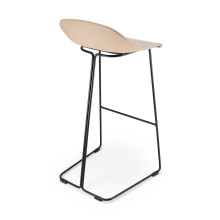 Stołek barowy designerski Caro 75cm czarne nogi i beżowe siedzisko Moos Home