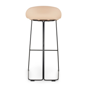 Stołek barowy designerski Caro 75cm czarne nogi i beżowe siedzisko Moos Home