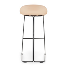 Stołek barowy designerski Caro 75cm czarne nogi i beżowe siedzisko Moos Home