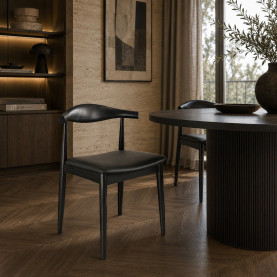 Krzesło drewniane designerskie Classy czarne Moos Home 2