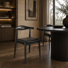 Krzesło drewniane designerskie Classy czarne Moos Home