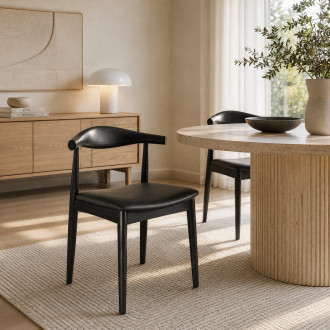 Krzesło drewniane designerskie Classy czarne Moos Home