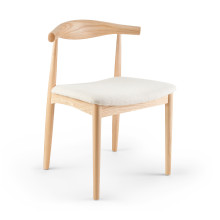 Krzesło drewniane designerskie Classy jesion / beżowy Moos Home