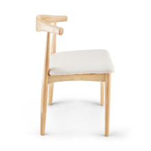 Krzesło drewniane designerskie Classy jesion / beżowy Moos Home