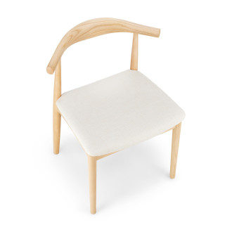 Krzesło drewniane designerskie Classy jesion / beżowy Moos Home
