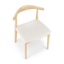 Krzesło drewniane designerskie Classy jesion / beżowy Moos Home