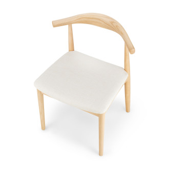 Krzesło drewniane designerskie Classy jesion / beżowy Moos Home