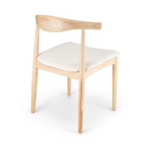 Krzesło drewniane designerskie Classy jesion / beżowy Moos Home
