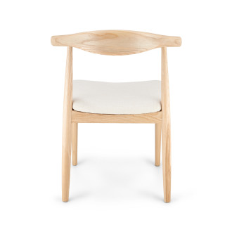 Krzesło drewniane designerskie Classy jesion / beżowy Moos Home
