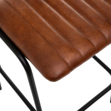 Krzesło barowe ze skóry naturalnej w stylu vintage Dario 75cm brązowe Nordivo