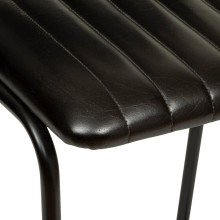 Krzesło barowe ze skóry naturalnej w stylu vintage Dario 75cm czarne Nordivo