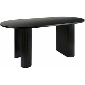 Stół owalny na ryflowanych nogach Olova 180x90cm czarna struktura drewna Nordivo 2