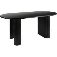 Stół owalny na ryflowanych nogach Olova 180x90cm czarna struktura drewna Nordivo
