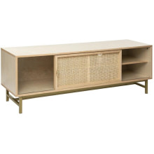 Szafka RTV boho z rattanową osłoną Rayo 140x40cm Nordivo