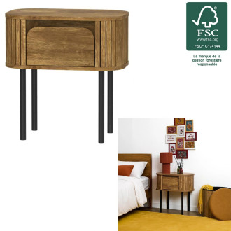 Szafka nocna z szufladą Hermiona 50cm ciemne drewno Intesi