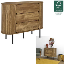 Komoda z 3 szufladami na nóżkach Hermiona 100x40cm ciemne drewno Intesi