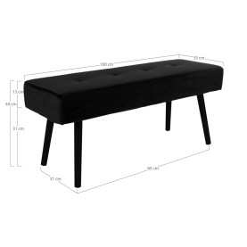Ławka welurowa Skiby 100cm czarna Intesi 2