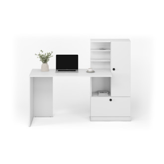 Biurko Hobas 150cm białe Halmar | Biurka z regałem