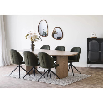 Lustro o organicznym kształcie Luxon 64,5x38,5cm brązowe House Nordic