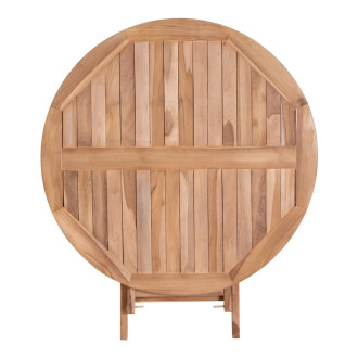 Stół okrągły z drewna tekowego - składany Toledo 100cm House Nordic