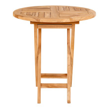 Stół okrągły z drewna tekowego - składany Toledo 70cm House Nordic